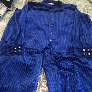 2pc. Blue Velvet Italian Design walking suit.